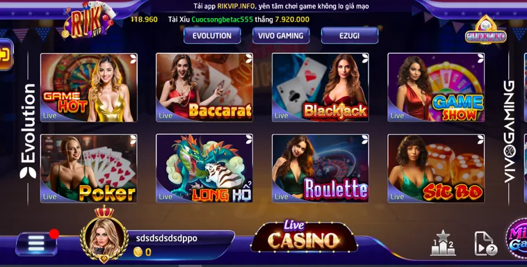 Cách Chơi Casino Livestream Tại RikVip Nhận Thưởng Cực Lớn Mỗi Ngày