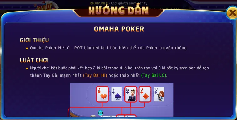 Cách Chơi Omaha Poker 6 Tại RikVip Luôn Thắng Nhận Thưởng Cực Khủng