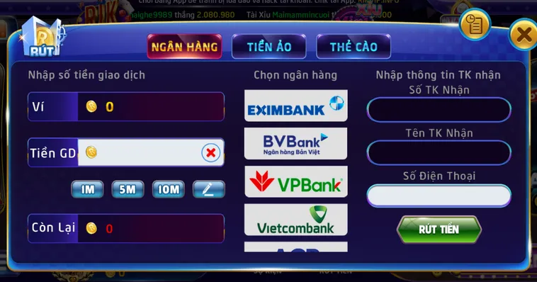 Hướng Dẫn Rút Tiền RikVip Siêu Tốc Nhận Tiền Ngay Trong Vòng 3 Phút